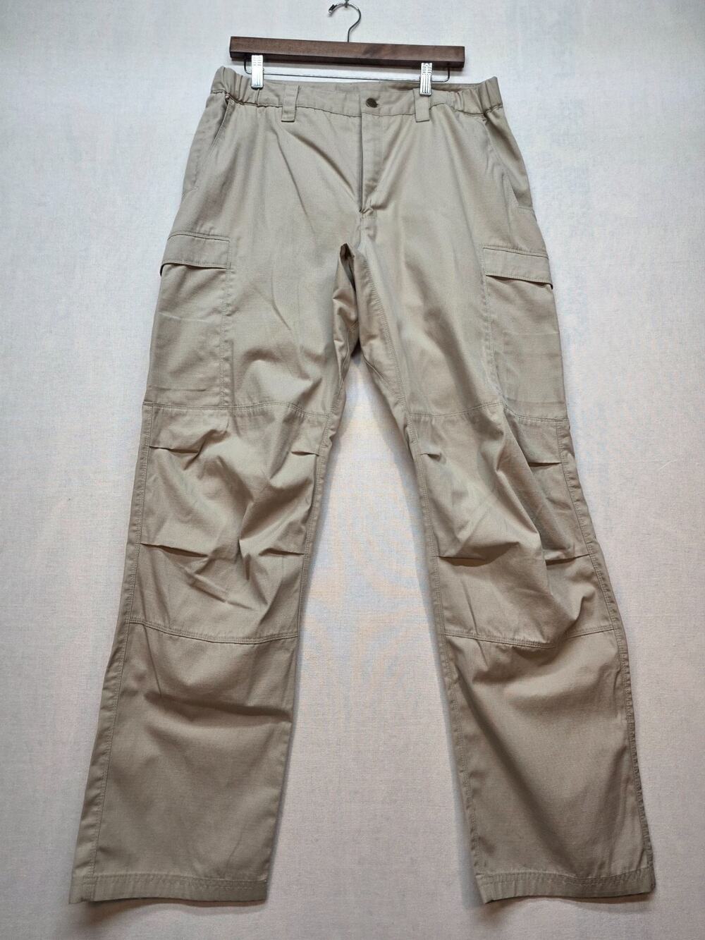 Vertx Tactical Ripstop 36x34 Mens Khaki Cargo Flat Front Elastic Waist